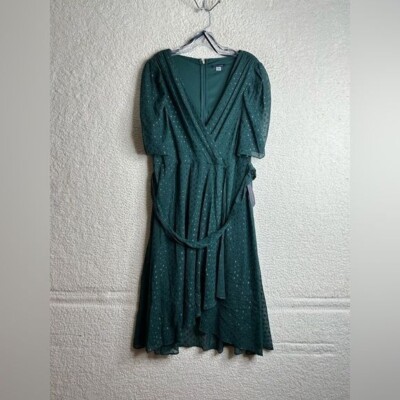 NWT Tommy Hilfiger Womens Green Glitter Chiffon Tie Waist Midi Dress SIZE 14 | eBay NWT Tommy Hilfiger Womens Green Glitter Chiffon Tie Waist Midi Dress SIZE 14 | eBay