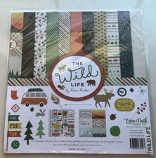 Echo Park THE WILD LIFE 12x12 Double Side Scrapbook Paper Sticker Camping Nature
