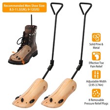 One Pair 2-Way Wooden Adjustable Shoe Stretcher Expander for Men Women S/M/L