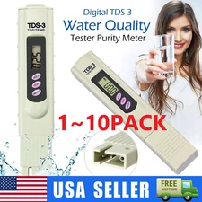 Handheld Water Quality Hardness Purity Digital LCD Meter 0-9990 PPM TDS TDS-3