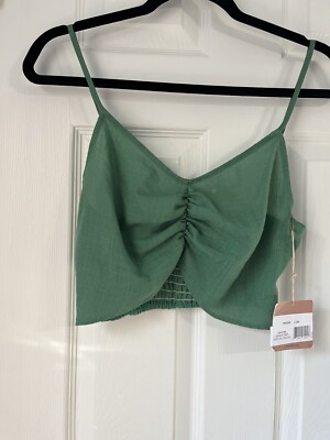 Matcha Green Gathered Smocked Tank Medium Adjustable strap Summer Party