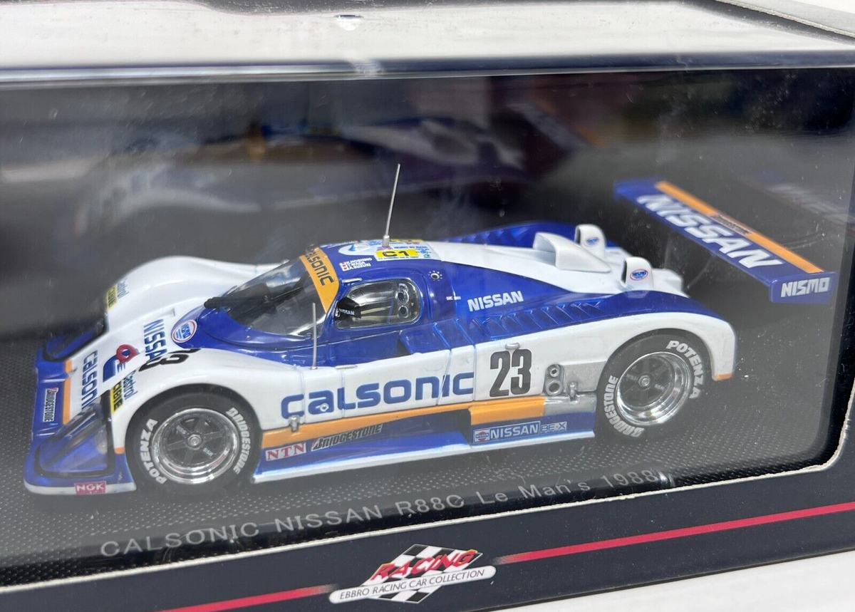 1/43 EBBRO Calsonic Nissan R88C #23 24h Le Mans 1988 White / Blue