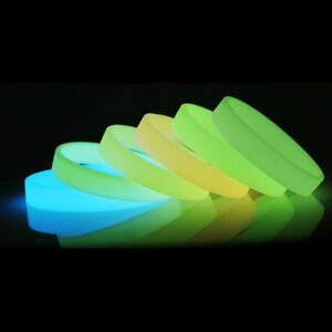 New 1PC Glow In The Dark Luminous Silicone Rubber Wristband Wrist Band Bracelet