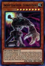 Yugioh - Ancient Gear Golem Ultimate Pound - 1st Ultra Rare NM - Free Holo Card