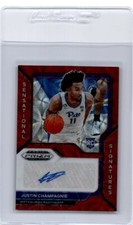 JUSTIN CHAMPAGNIE 2021-22 PANINI PRIZM DRAFT PICKS CHOICE RED RC AUTO /88 *16117