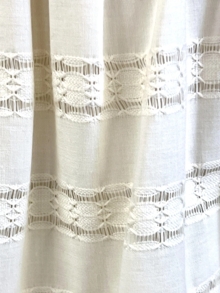 Vestido de novia de algodón marfil de colección de los años 70 maxi imperio cintura crochet ribete S/M Foto 3 de 4