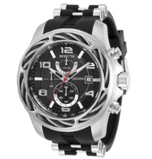 Invicta Bolt Double Cable Men's 53mm Black Chronograph Watch 31235 Rare