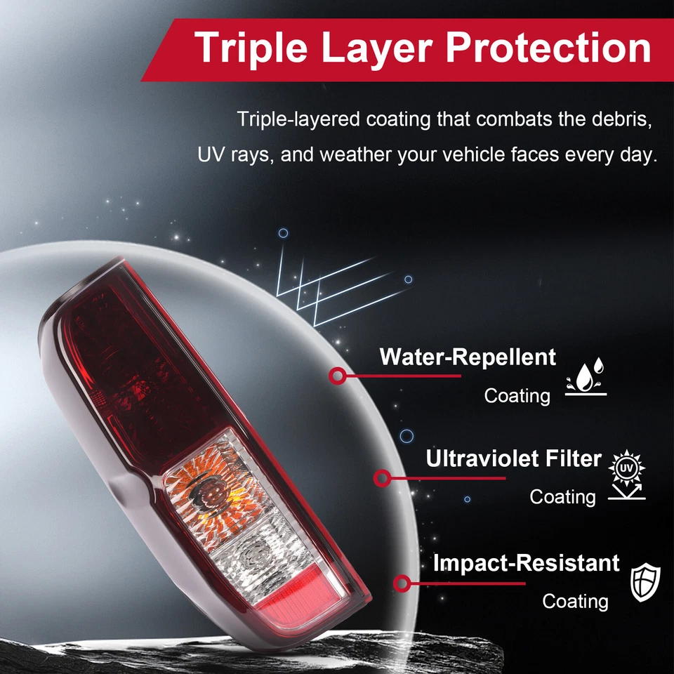 Tail Lights Brake Lamps RH&LH For Nissan Frontier 05-21/Equator 09-12 Red Smoked - Image 3 of 4