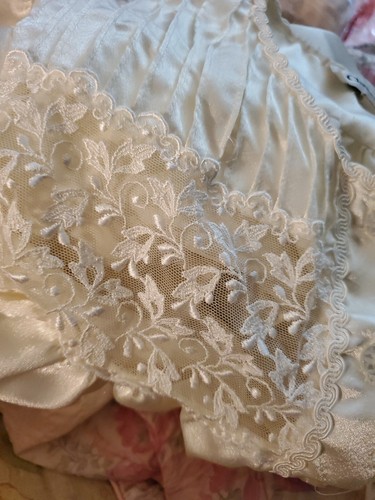 Vintage 70s-80s Christian Dior Robe & Gown Peignoir Nightgown Floral Lace Sm-Lg - Picture 10 of 11