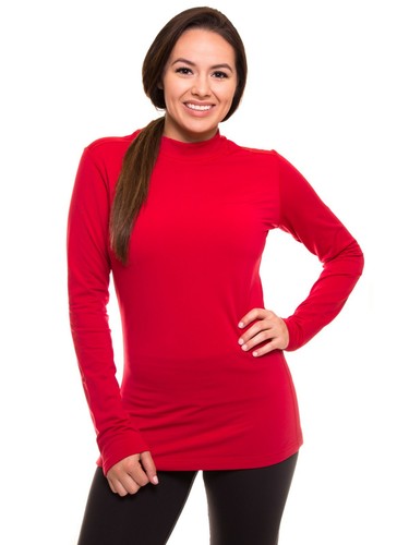 Women's Fleece Thermal Mock Neck Full Sleeves Compression Shirt for Running Work - Bild 22 von 24