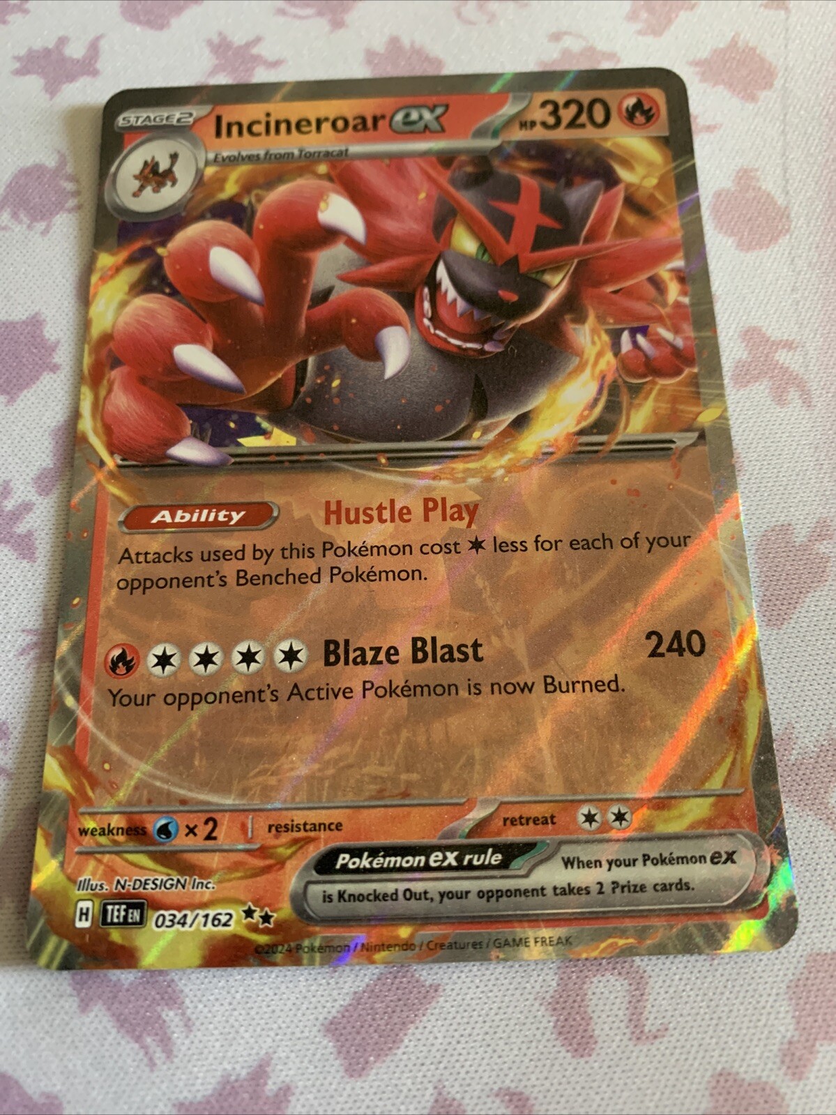 Pokemon Incineroar ex (34/224) Temporal Forces NM HOLO