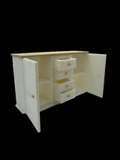 Miniature Dresser Drawer Cabinet - White with White Oak Color Top | 112 118 124