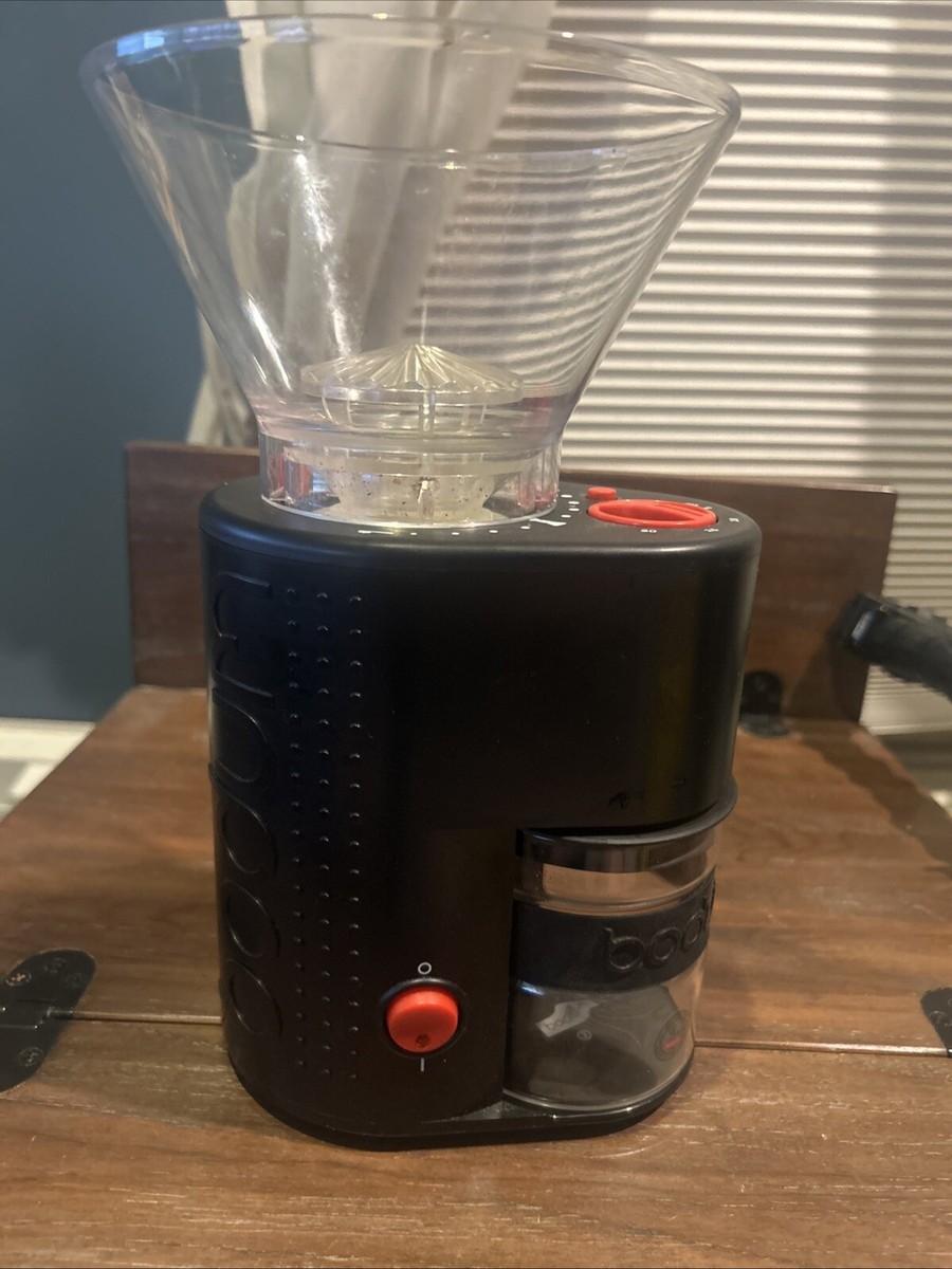 Bodum Bistro Burr Coffee Grinder 10903-3 NO HOPPER LID Tested