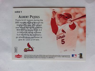 2006 Fleer Ultra Home Run Kings Albert Pujols HRK1 St. Louis