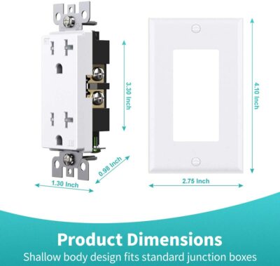 50 Pz Presa Di Uscita Decorazione Ricevitore Duplex 20 Amp - Foto 7