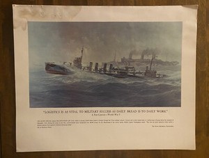 Vintage Navy Recruiting Poster- A Fast Convoy-World War 1, Navy Ship Militaria