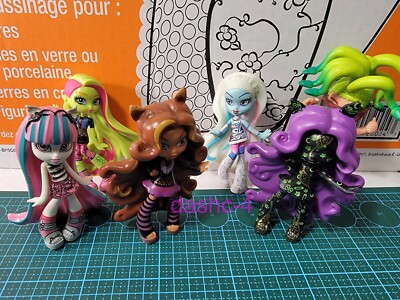 #ad Monster High Cartoon Doll 4quot; 6 Figures Set Collectible Used $42.00