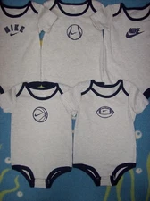 Nike Bodysuits 5pc Set Baby Boy Girl 6-9 9-12 Mos Swoosh Sports New