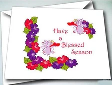 6 Red Hat HAVE A BLESSED SEASON cards w/ envelopes FOR RED HAT LADIES OF SOCIETY