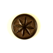 Bouton 8 pointes étoile avant guerre civile 1851 Goodyear fantaisie caoutchouc dur C20