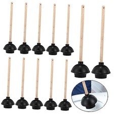 Pcs Rubber Toilet Plunger with Double Thrust Force Suction Cup Long Wooden 12