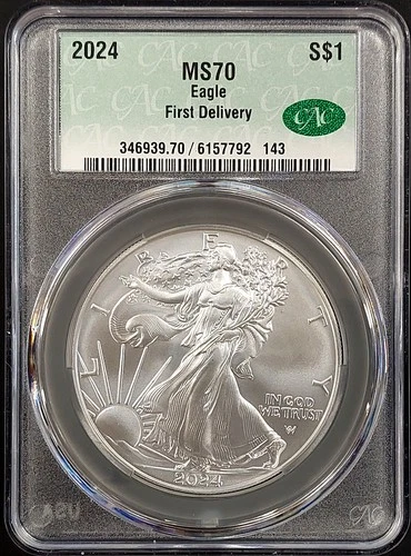 2024 Silver Eagle certified MS 70 by CAC! NO RESERVE! sku 2143