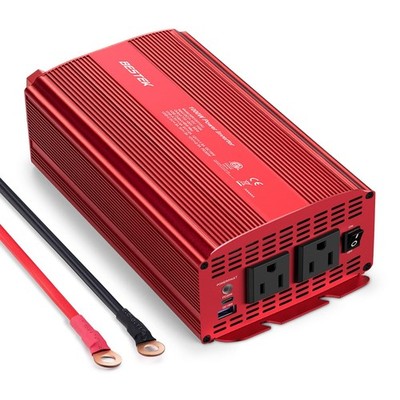 BESTEK 1000W Car Power Inverter, DC 12V to 110V 1000W&PD 30W, black 