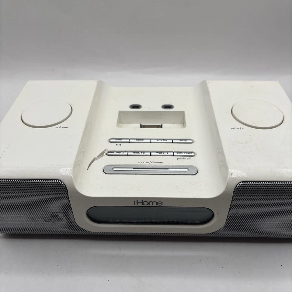 Reloj despertador Apple iHome iH5 estación de acoplamiento de radio. Probado - Funciona, necesita cargador Foto 2 de 4