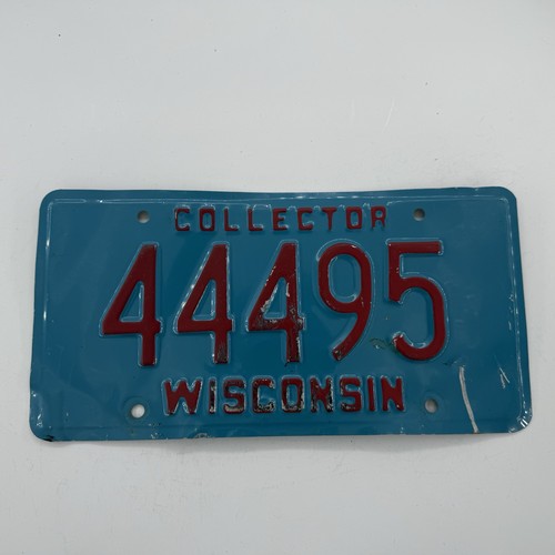 Wisconsin Collector License Plate 44495 Cool Number