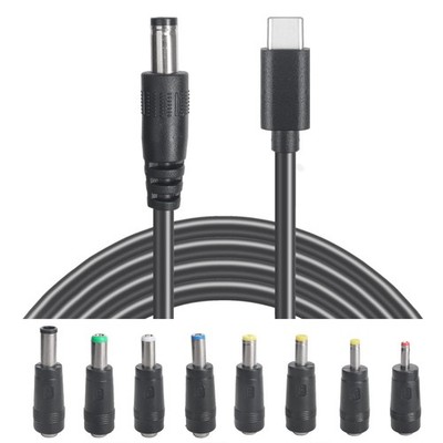 HSZJsto USB C to DC 5.5mm x 2.1mm Power Cable Cord, 12V, Black 