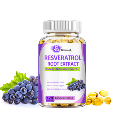 Resveratrol Capsules 1200mg Serving 120 Capsules Anit-Aging and Cardiovascular