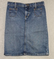 Vintage 90s Y2K Polo Ralph Lauren Teeny Denim Skirt Women Size 2 Flag Logo