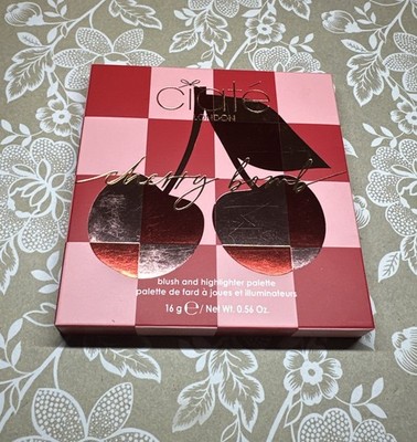NIB CIATE LONDON Cherry Bomb Blush & Highlighter Palette - Light Medium 0.56 oz