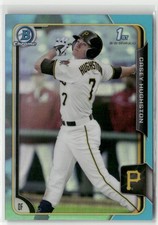 2015 BOWMAN DRAFT #9 CASEY HUGHSTON CHROME BLUE SKY REFRACTORS PIRATES