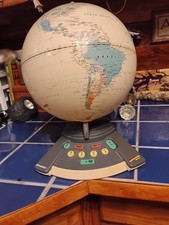GEOSAFARI WORLD ExploraToy Talking Globe Geography Trivia Game - Tested Good