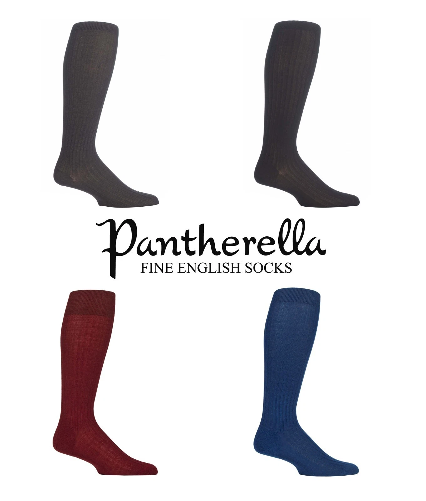 Pantherella Men's Rib Knee High Socks Merino Wool Various Colours/Sizes - 1 Pair