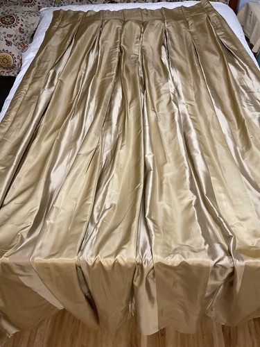 Restoration HardwareThia Silk Drapes/Pleated Interlined Thermal/ Gold/Tan 50X90