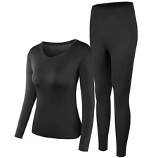 Thermal Underwear Women Ultra-Soft Long Johns Set Base Layer Skiing Winter