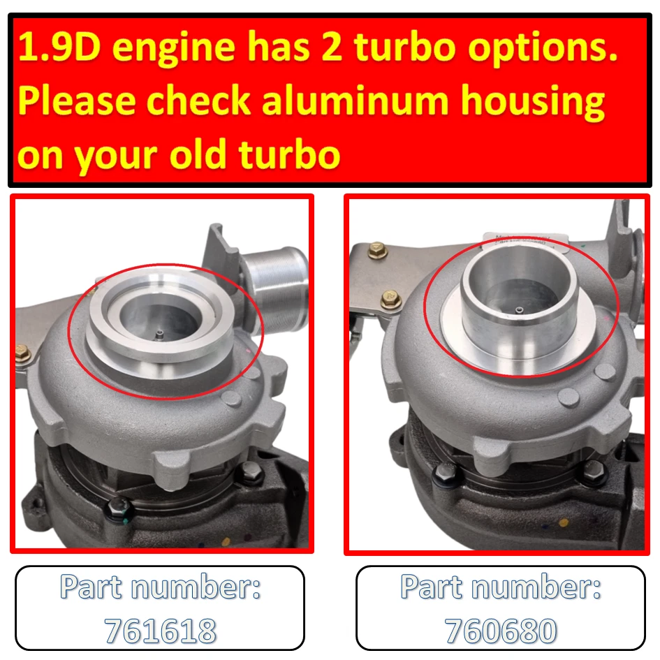 Turbocharger Suzuki Grand Vitara 1.9 DDIS 130 HP 761618 New Billet Upgrade Turbo - Image 2 of 4