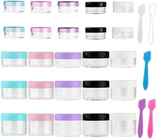 Acrylic Containers with Lids Cosmetic Jars Mini Spatulas