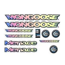 Mongoose - 1997 Menace - Holographic Decal set for grey frame - old school bmx
