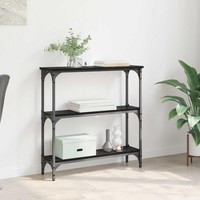 Konsolentisch Schwarz Eichen-Optik 75 X 22,5 X 75 Cm