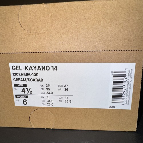 ASICS Kith x Gel Kayano 14 2024 Cream Scarab | 1203A566-100 Size 4.5 Men - Picture 7 of 7