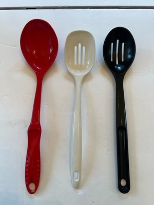 VTG Lot of 3 Melamine Ware Tupperware Kitchen Utensils Serving Spoons Slotted