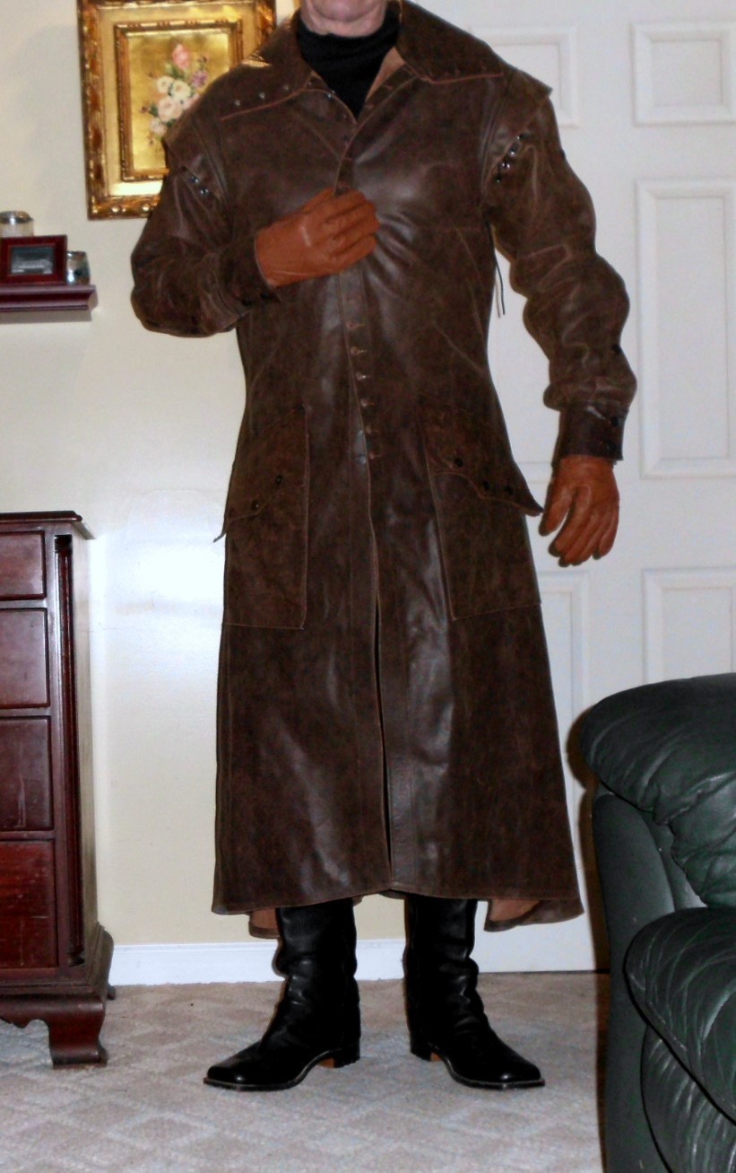 Ravenswood Brown Leather long Coat Size Large. LA… - image 13