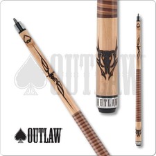 Outlaw Original OL42 Cow Skull Two Toned Wrap Pool Cue 19oz Free Shipping 