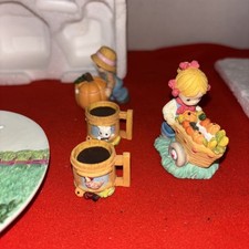 Rare precious moments miniature tea set By enesco country lane/1997/In Box