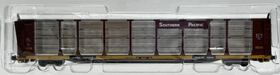 N Scale Red Caboose 19210-1 Southern Pacific Closed Auto Rack TTGX 156418 - Image 4 of 4