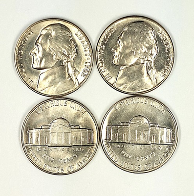 #ad 1962 P and D UNCIRCULATED JEFFERSON NICKELS CHOICE TO GEM BU $2.95