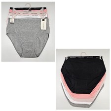 LAURA ASHLEY 5 Pack Women's S M L XL Logo Cotton Panties Black Pink Beige White